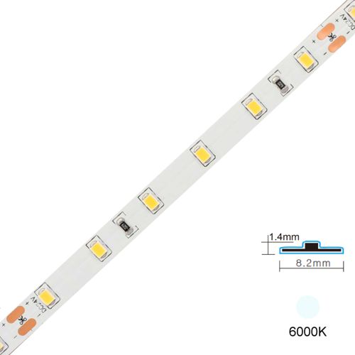 ΤΑΙΝΙΑ LED 60L 24VDC 6W 6000K 8mm IP65H CRI90 1m