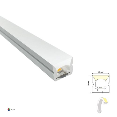 LED NEON STRIP FLAT SHAPE 10X10 4000K 8.5W 24V IP67 1m