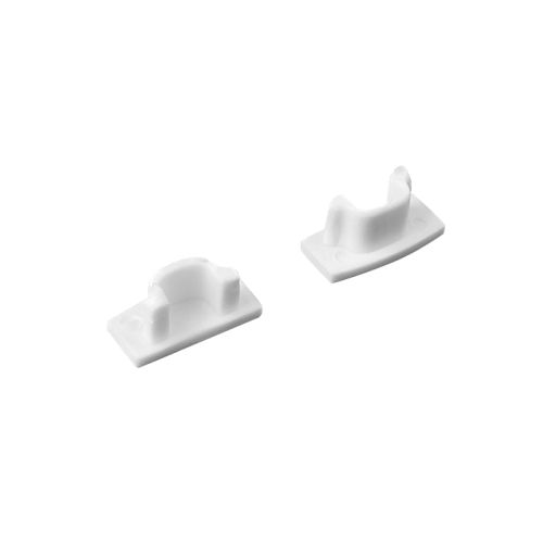 SET OF WHITE PLASTIC END CAPS FOR P109,1PC WITH HOLE, 1PC WITHOUT HOLE