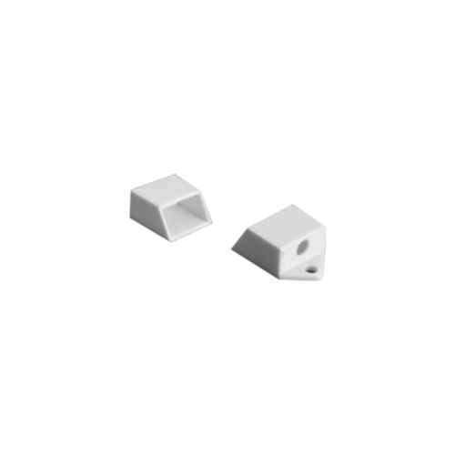 SET OF WHITE PLACTIC END CAPS 2PCS WITH HOLE