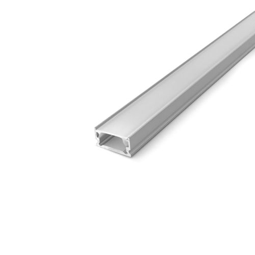 MICRO ALUMINIUM PROFILE WITH COVER 13x7mm SILVER 1m