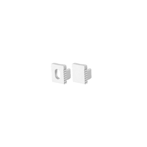 SET OF WHITE PLASTIC END CAPS FOR 7.8x9mm PROFILE