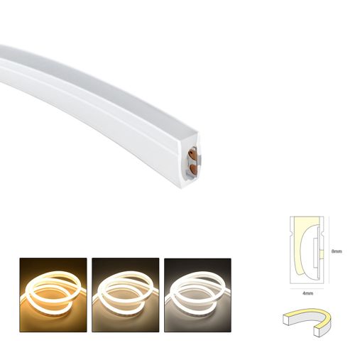 LED NEON STRIP FLAT, SIDE 4X8mm 40K 6W 24V IP67 1m