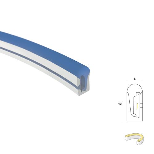 LED NEON STRIP 6mm BLUE 9W 12V IP67 1m
