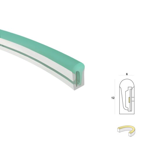 LED NEON STRIP 6mm MALDIVES GREEN 9W 24V IP67 1m