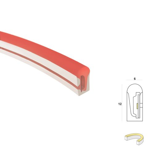 LED NEON STRIP 6mm RED 9W 12V IP67 1m