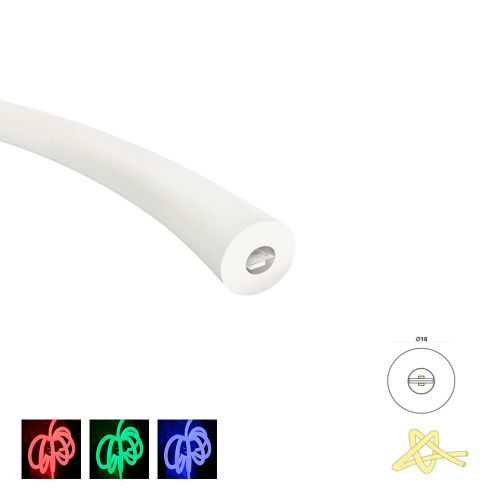 LED NEON STRIP D18mm 14.4W RGB IP67 24VDC 360o 1m