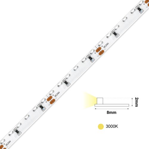 LED LIGHT STRIP SIDE 8mm WARM WHITE 9.6W 24V IP20 1m