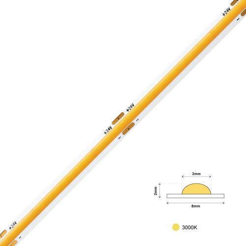 ΤΑΙΝΙΑ LED COB 320L 6W 3000Κ IP20 CRI>90 24VDC 1m