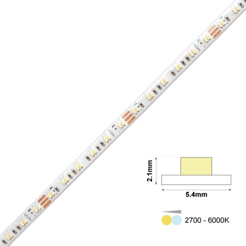 ΤΑΙΝΙΑ LED 240L 24VDC 10W TUN 2700-6000K 5mm IP65H 1m