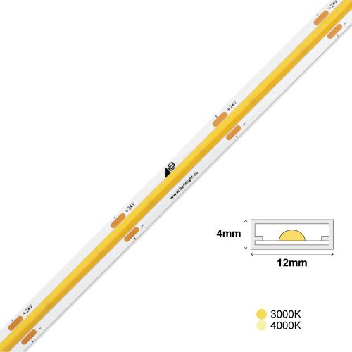 LED STRIP COB VALUE 528L 24V 12W RA90 IP67 4000K 1m
