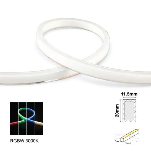 TRITON LED NEON STRIP RGB+30K SIDE BEND 120L 14W/m 24V IP68 IK10 5m