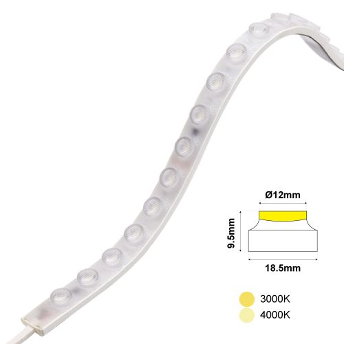 WallWash 48L 24V 20x45D 18W 18.5x9.5mm 3000K IP65 1m