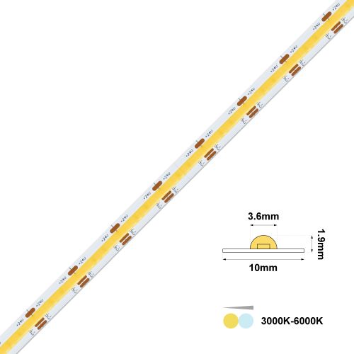 ΤΑΙΝΙΑ LED COB TUNABLE 16W 10mm 3000K-6000K IP20 24V 1m